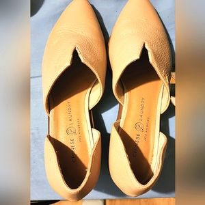 Chinese laundry matcha d'orsay flat leather nude sz 8